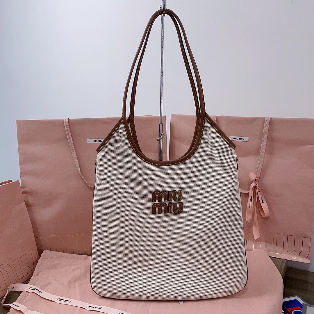 Miu Miu Canvas Ivy Canvas Tote – Neutrals Totes, Handbags – MIU212534