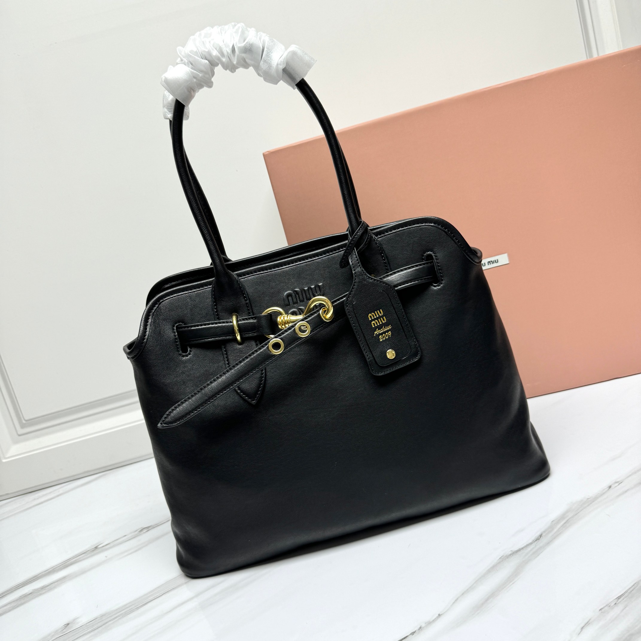 Miu Miu Black Aventure Nappa Leather Bag | Miu Miu