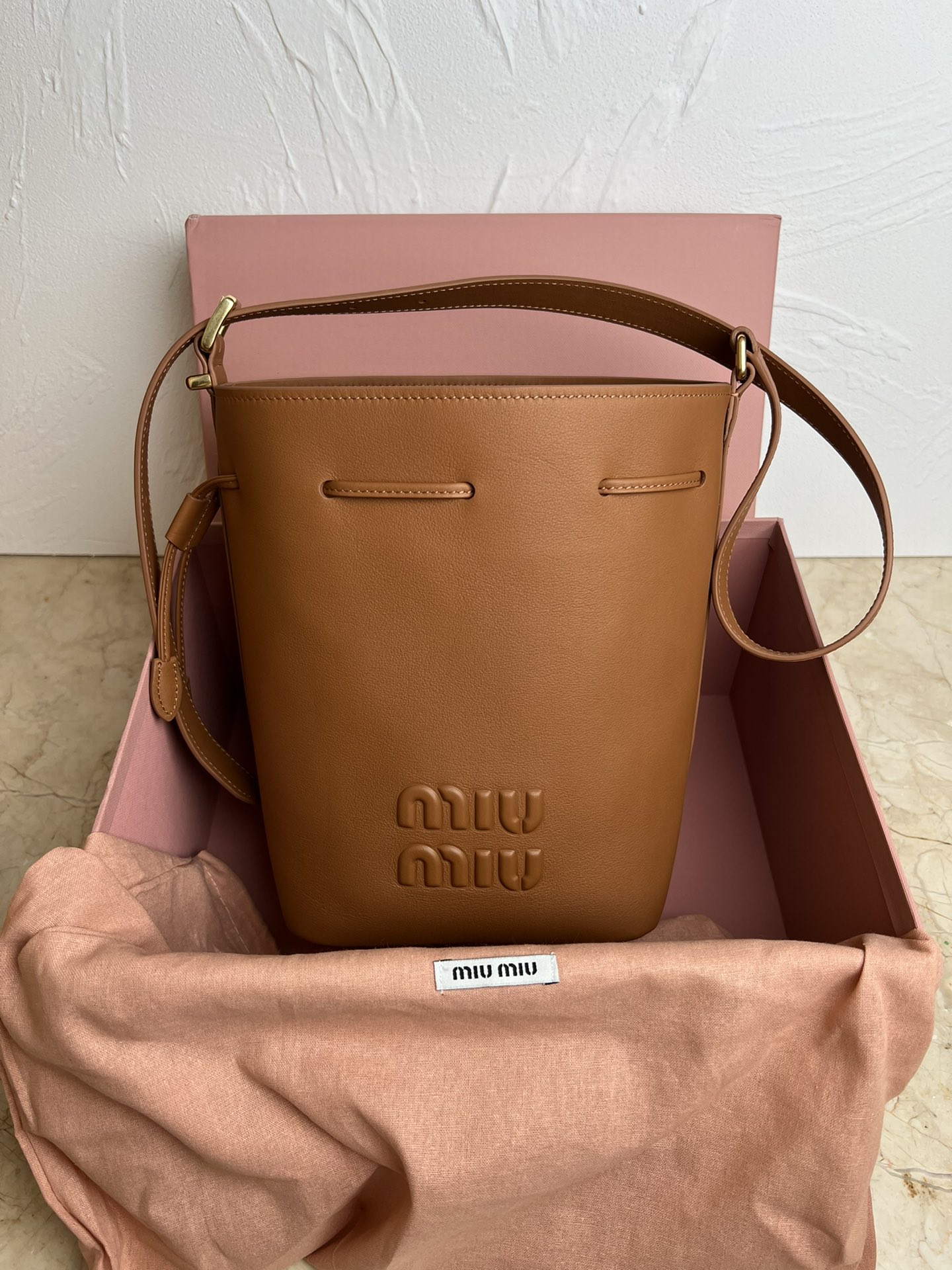 MIU MIU Nappa Mini Bag Oak 1667954 brown