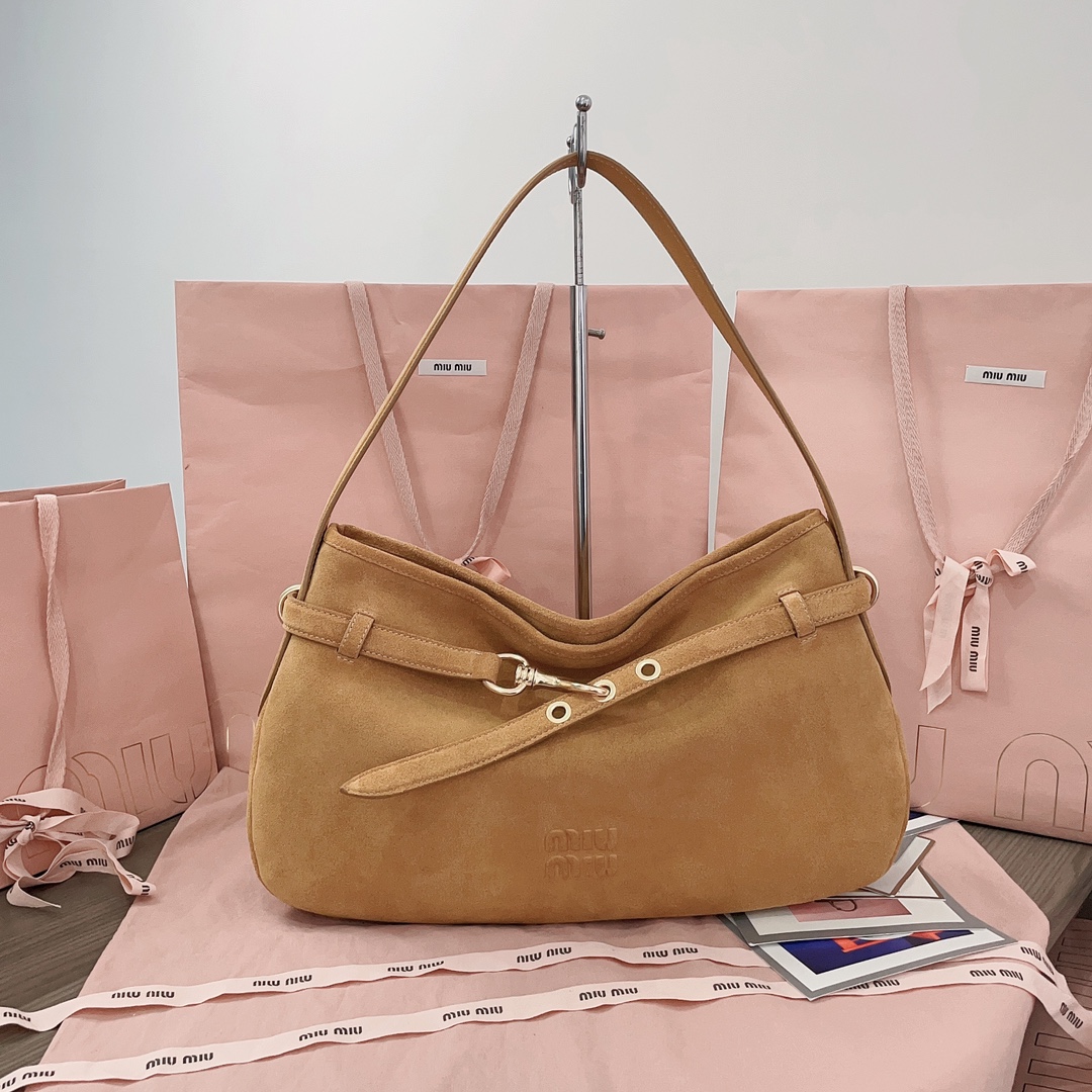 Miu Miu Brown Wander Matelassé Nappa Leather Micro Hobo Bag | Miu Miu