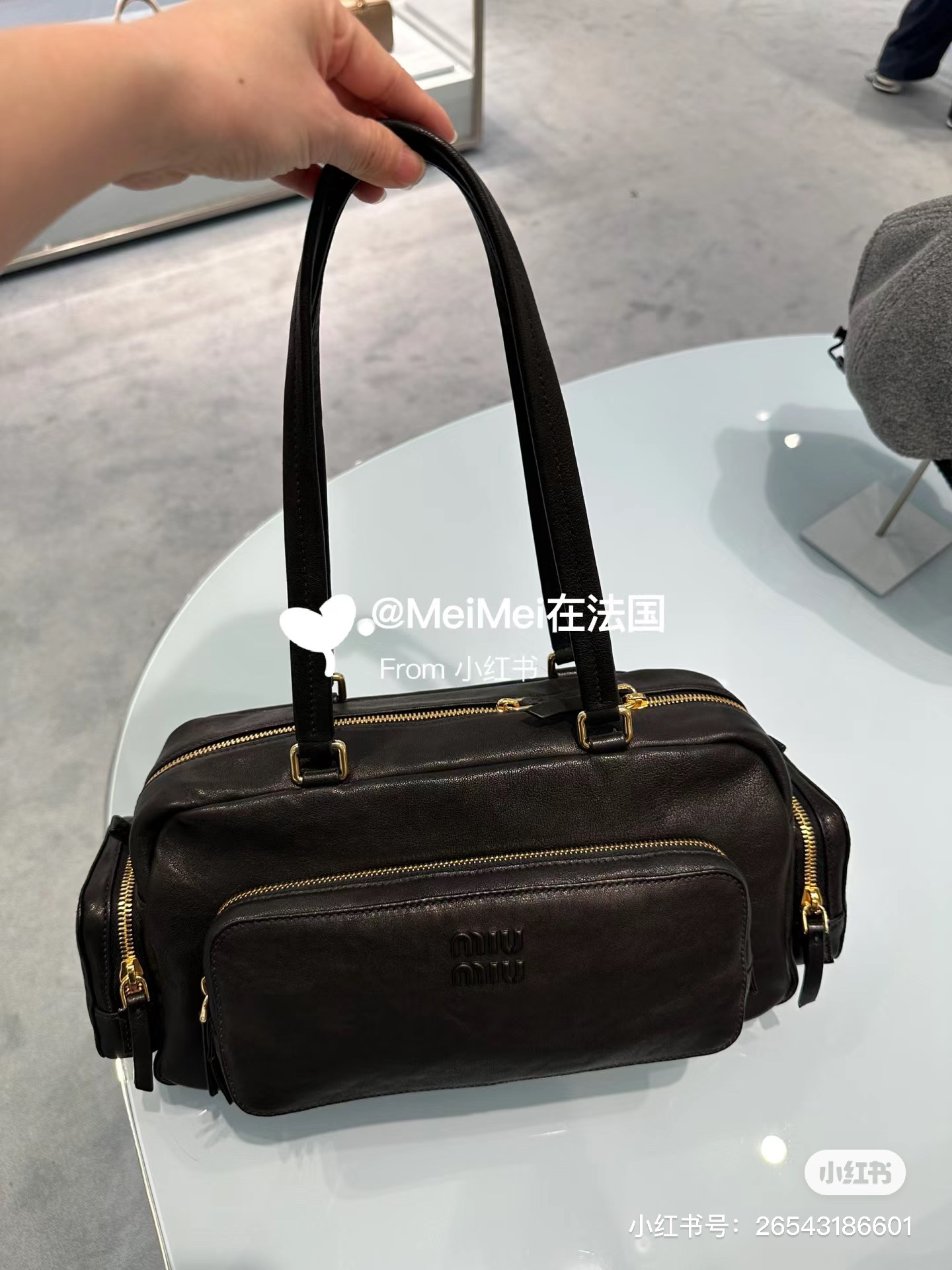 Miu Miu Black Pocket Washed Nappa Leather Bag | Miu Miu