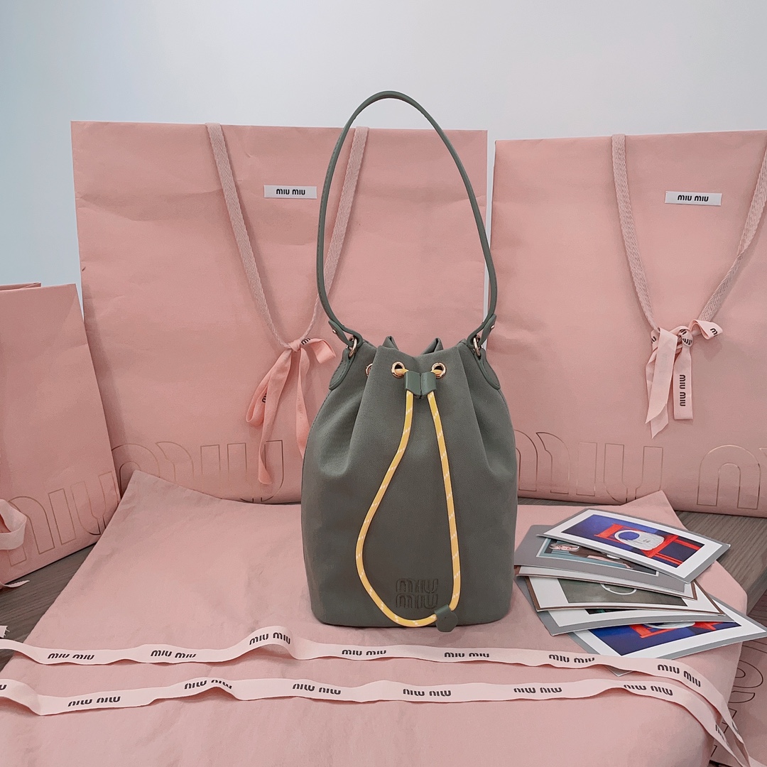 Miu Miu Gabardine Bucket Bag | Green