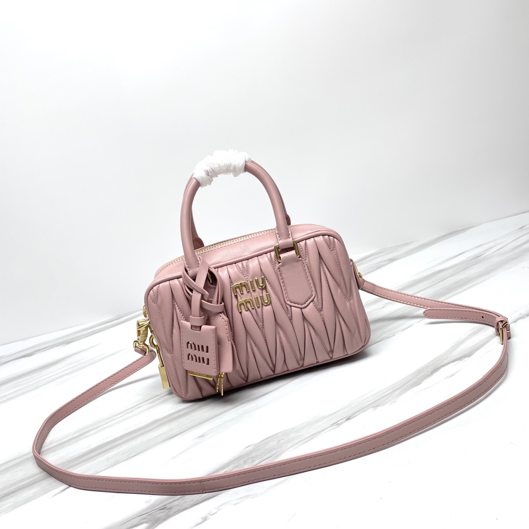 Miu Miu Powder Pink Arcadie Matelassé Nappa Leather Bag | Miu Miu