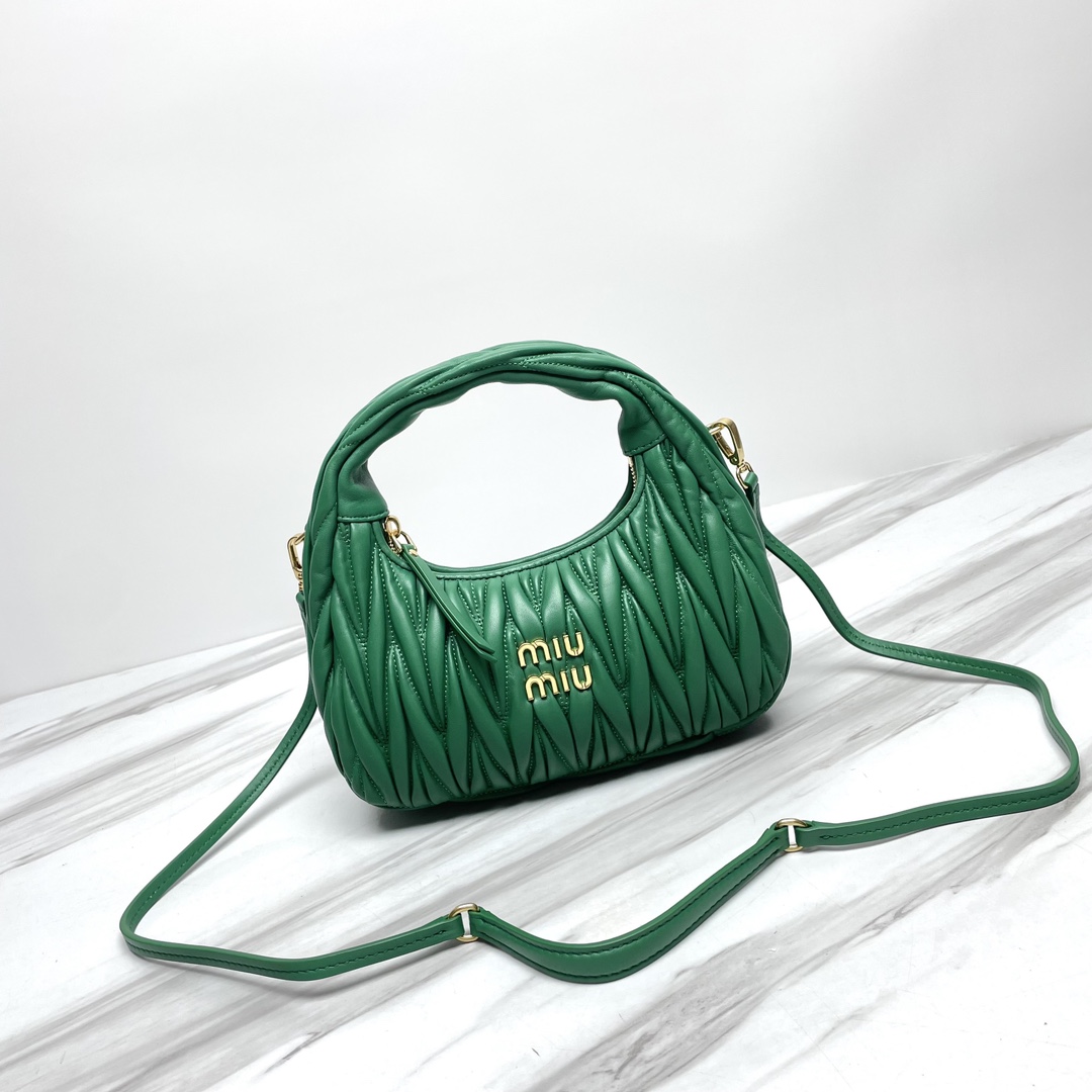 Miu Miu Wander matelassé nappa leather hobo bag Mango | Miu
