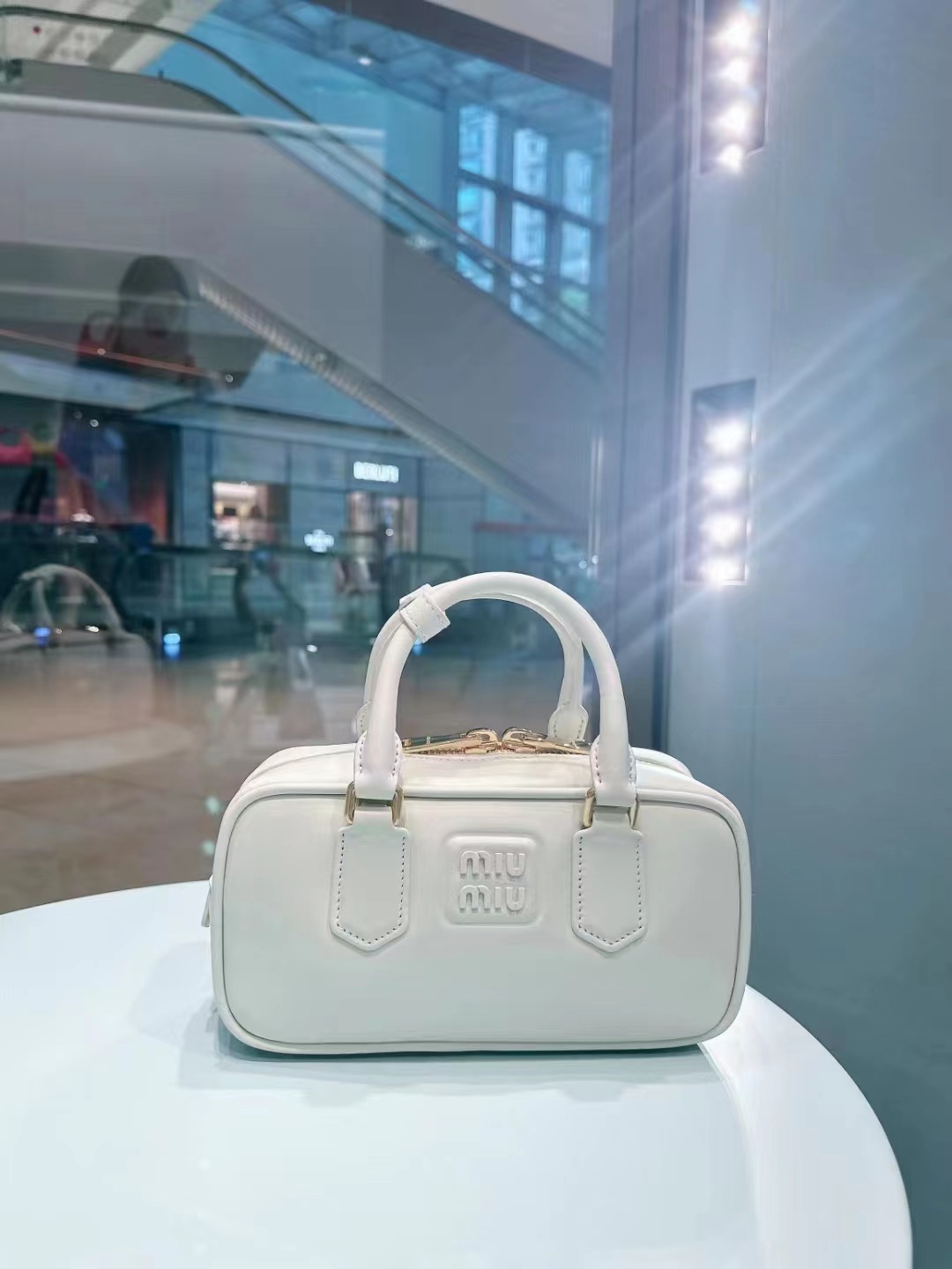 Miu Miu Chalk White Arcadie Leather Bag | Miu Miu