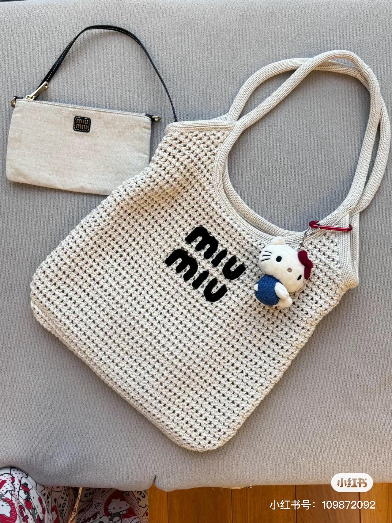 Miu MiuCocoa/chalk White Ivy Raffia-effect Woven Tote Bag | Miu Miu