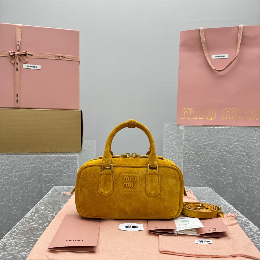 Miu Miu Whiskey Arcadie Padded Suede Top-handle Bag | Miu Miu