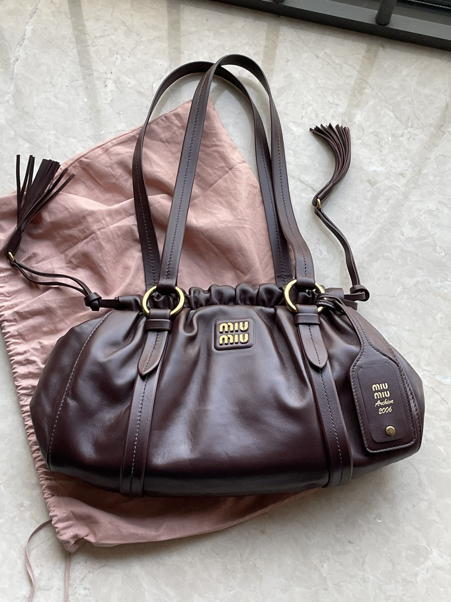 Miu Miu Briarwood Joie Nappa Leather Bag | Miu Miu