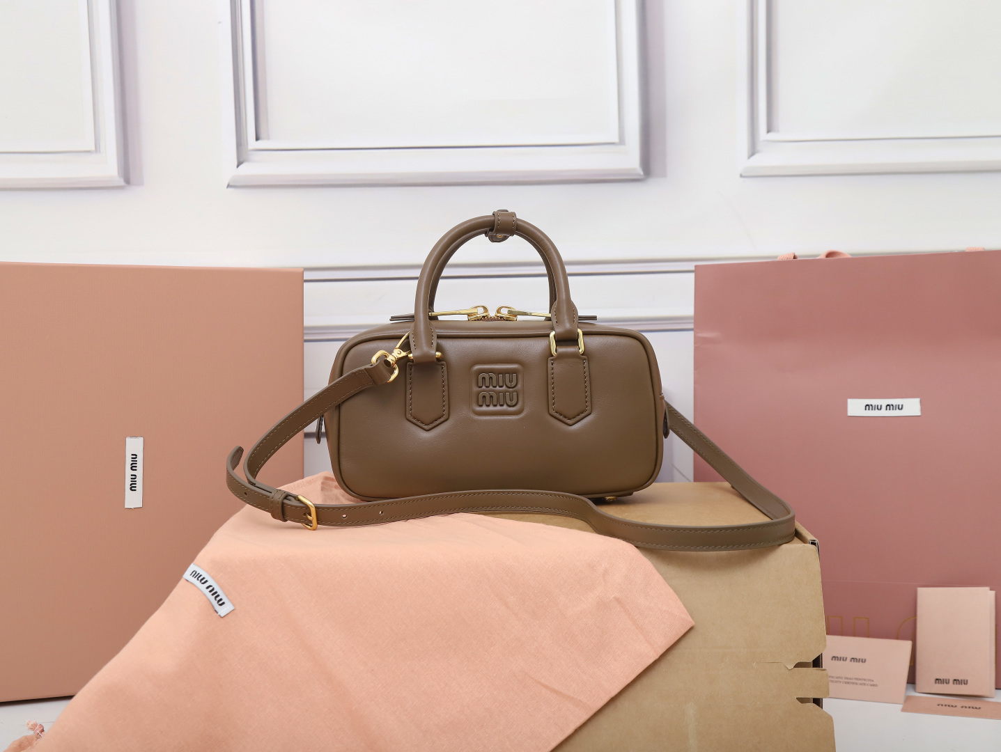Miu Miu Softy Padded Arcadie Bag in Tundra