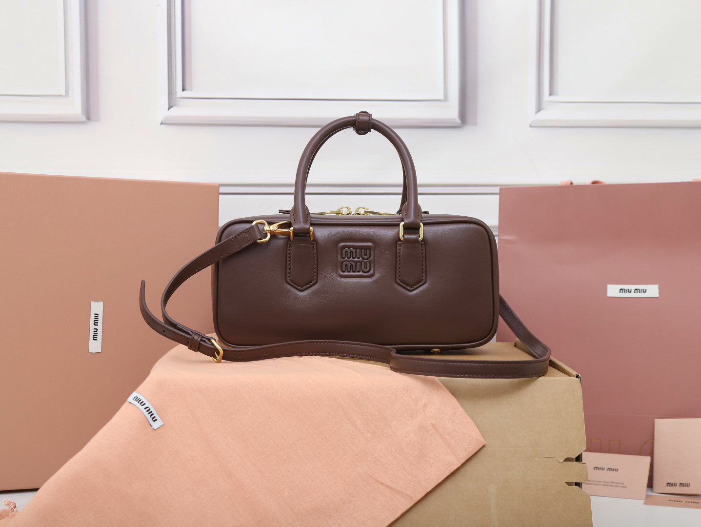 bag Miu Miu Arcadie Leather Bag ‘Briarwood’ 5BB148-2CR3-