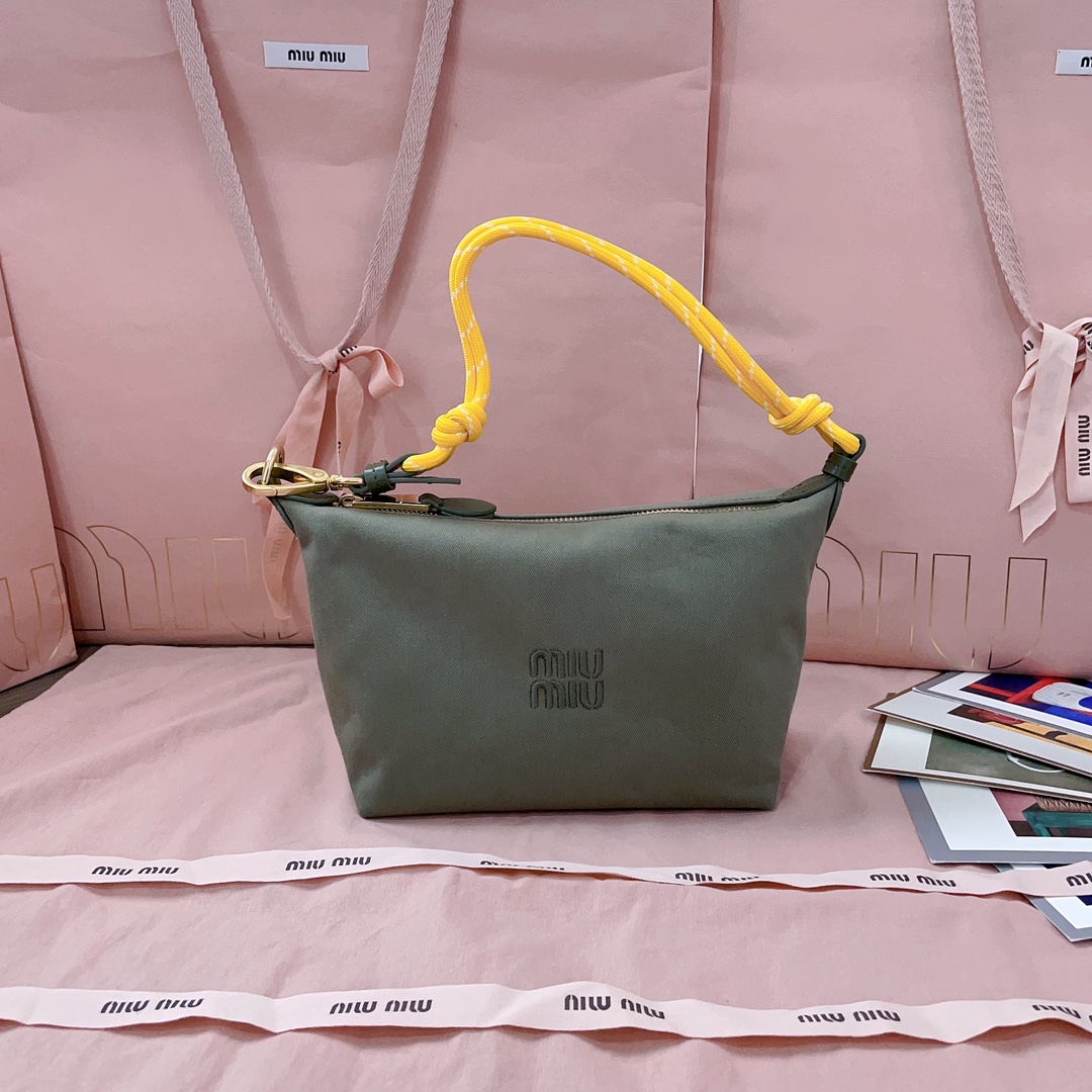 Miu Miu Gabardine Tote Bag | Green | Miu Miu 01289