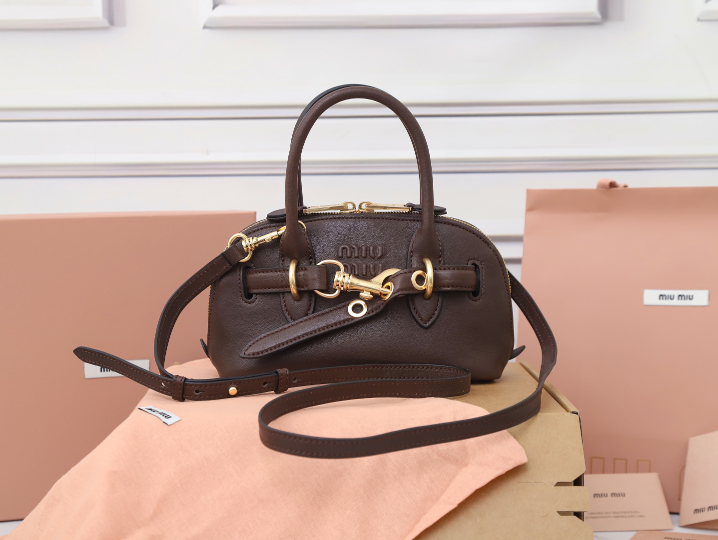 Miu Miu Briarwood Aventure Nappa Leather Top-handle Bag | Miu Miu