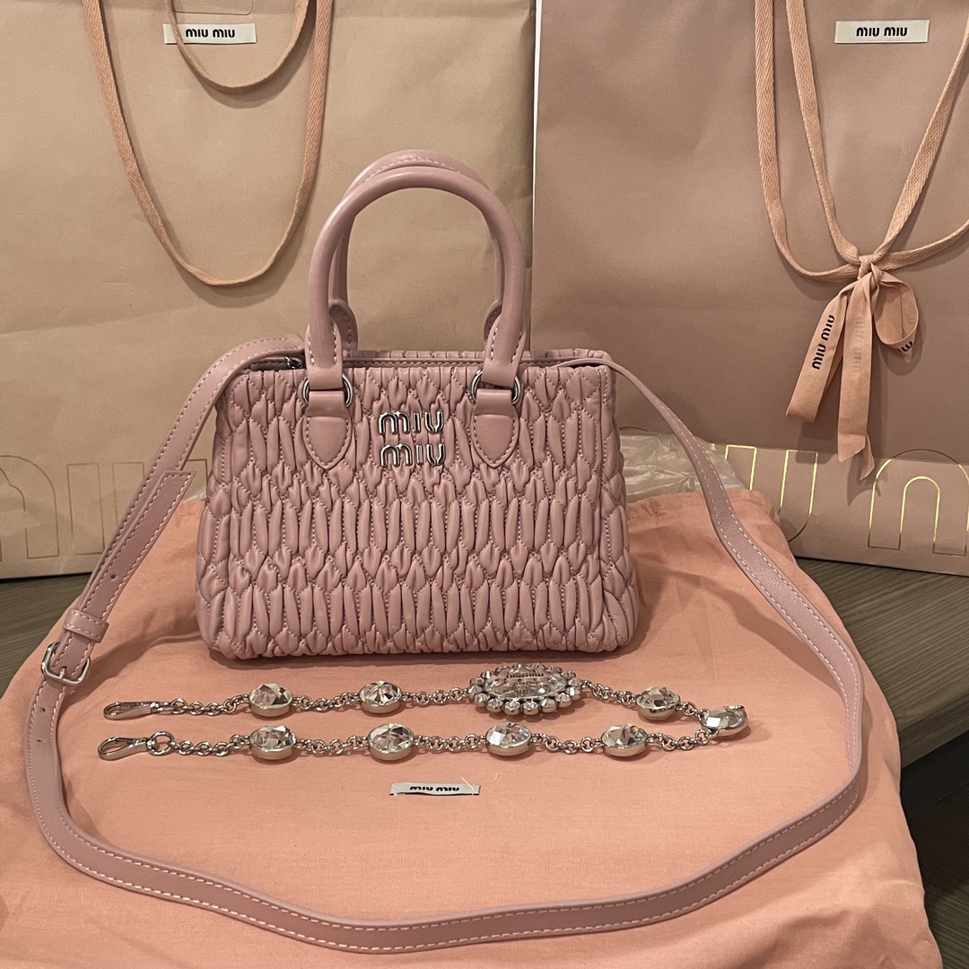 Miu Miu Miu Crystal nappa leather handbag | bag in pink