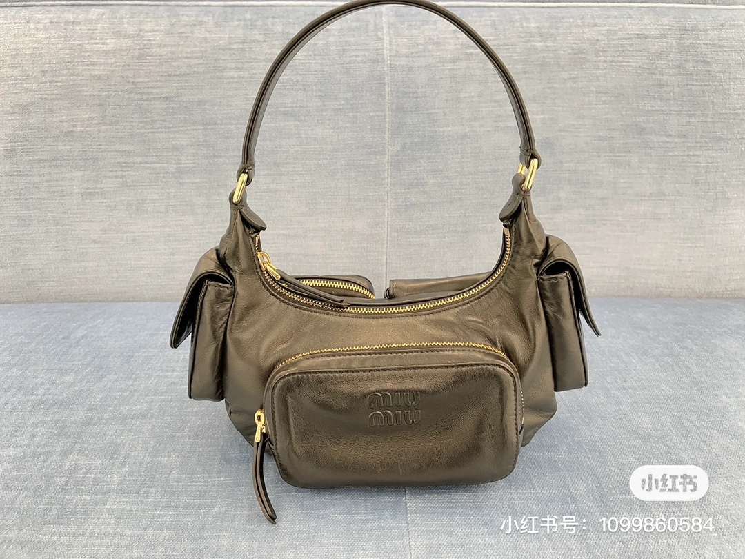 Miu Miu Pocket Shoulder Bag | green army