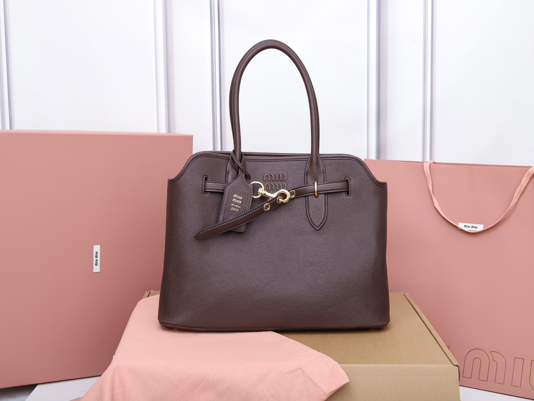 Miu Miu Cleo leather handbag – Tote Bags  in brown Miu Miu  01539