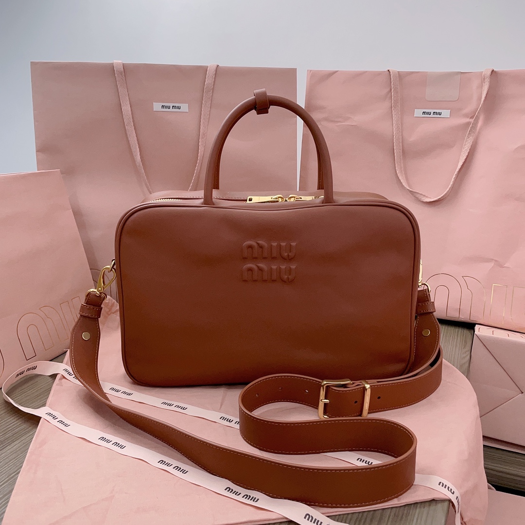 Miu Miu Softy Bauletto Handbag ‘Cognac’ – 5BB117 Miu MiuBuy
