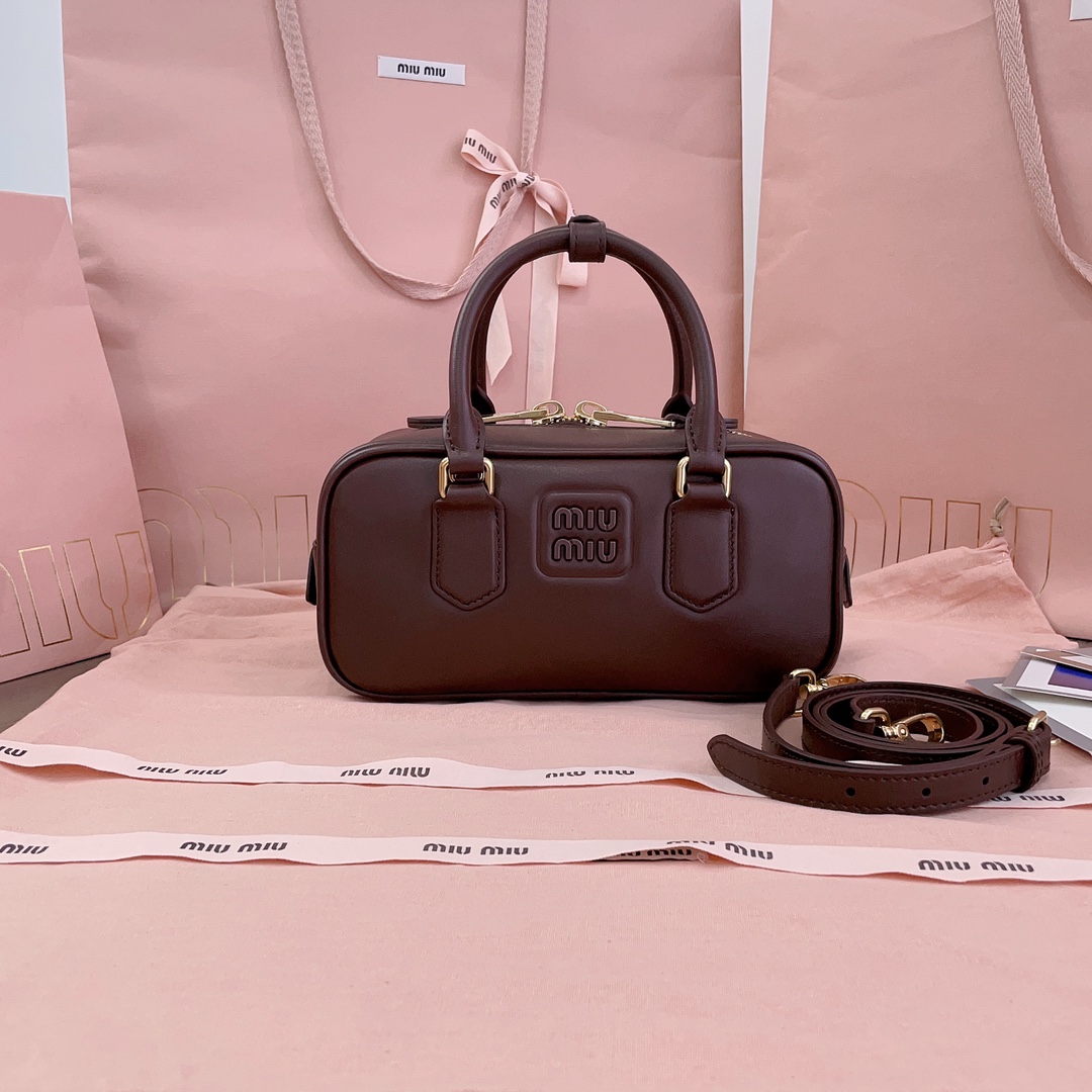 MIU MIU Calfskin Regular Arcadie Top Handle Bag Radic