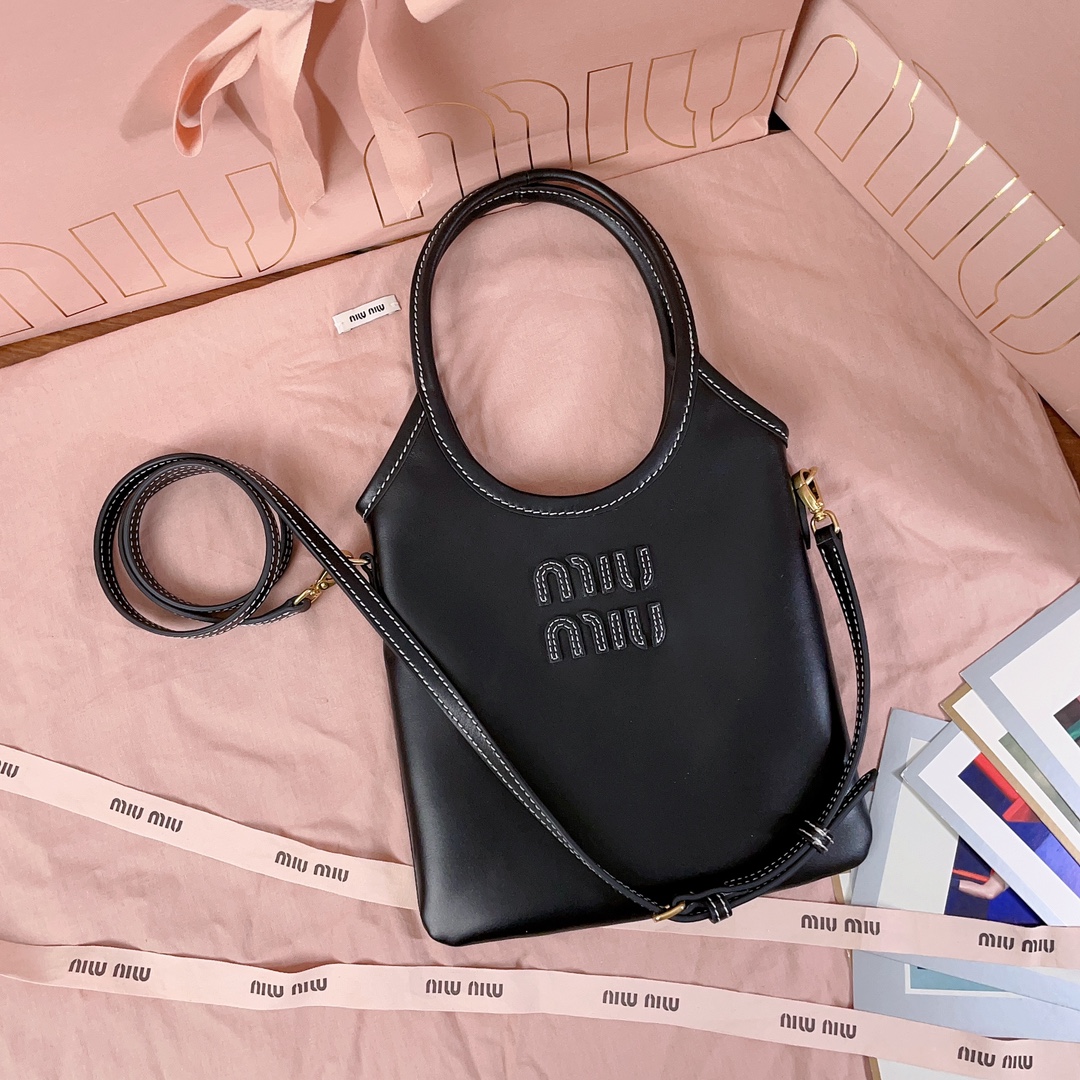 Miu Miu Black Ivy Leather Handbag | Miu Miu