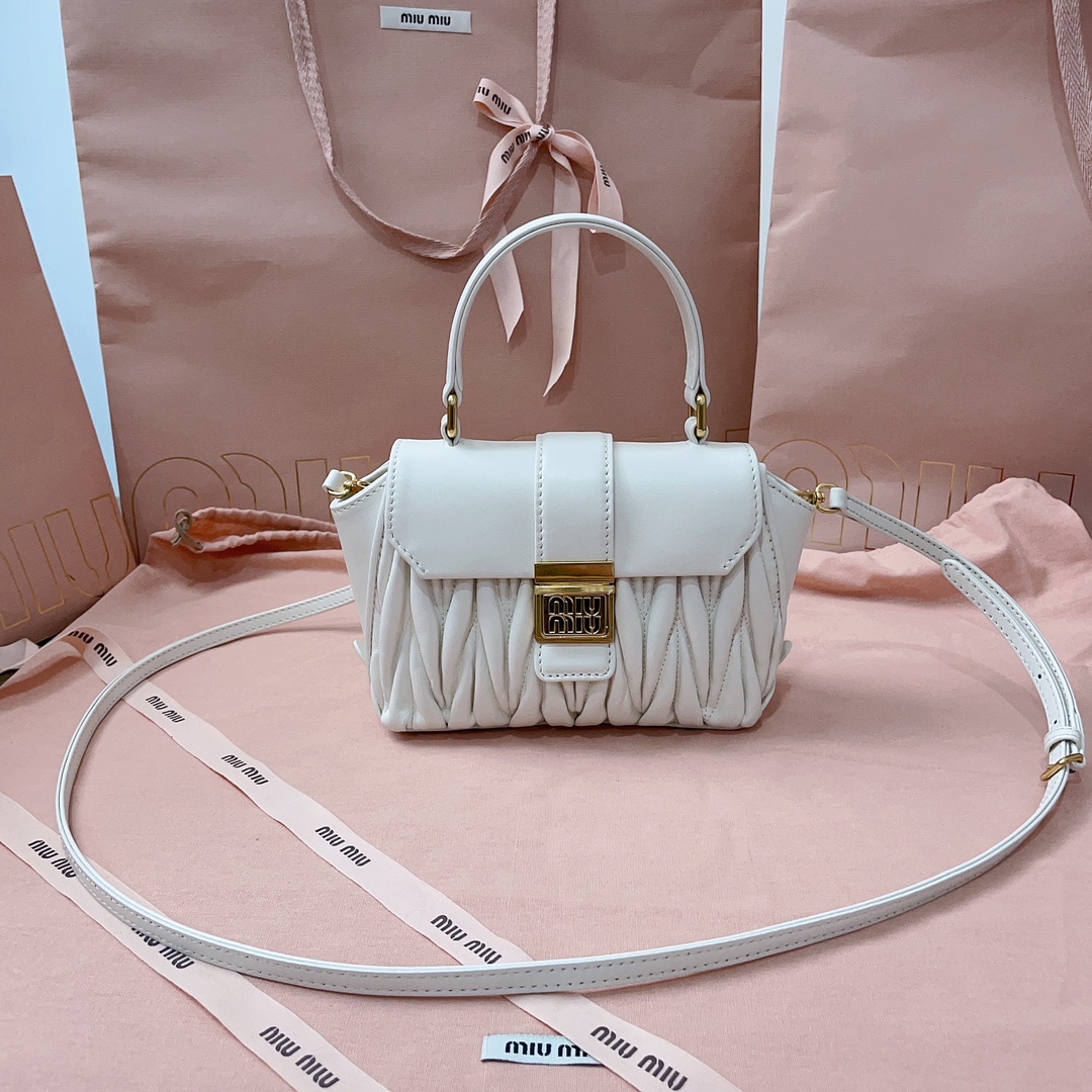 Miu Miu Matelassé top handle bag for Women – White in