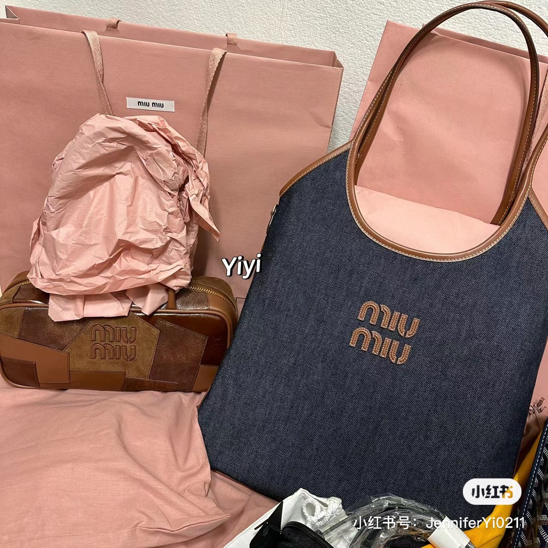 Miu Miu Denim Ivy – Blue Hobos, Handbags – MIU199530 |