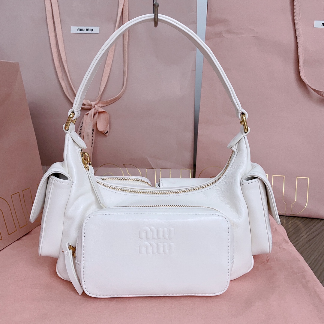 Miu Miu Nappa leather Pocket bag white | Miu Miu