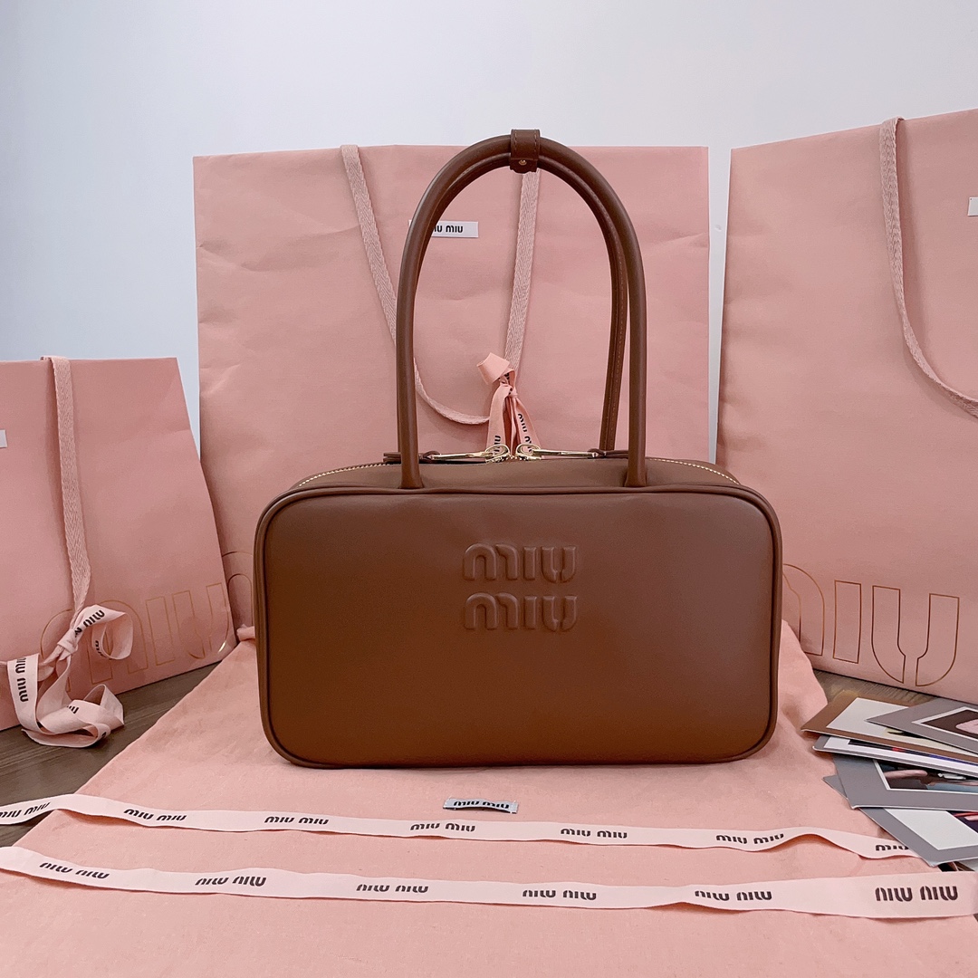 Miu Miu Cognac Beau Leather Top-handle Bag | Miu Miu