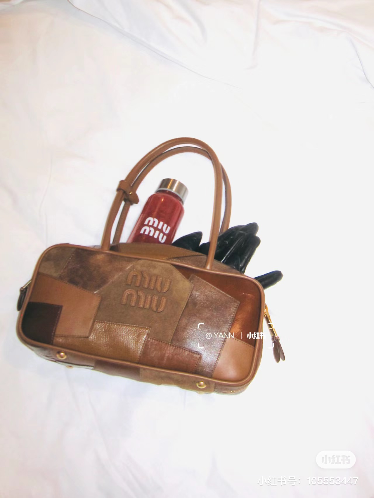 Miu Miu Cognac Leather Patchwork Beau Bag | Miu Miu