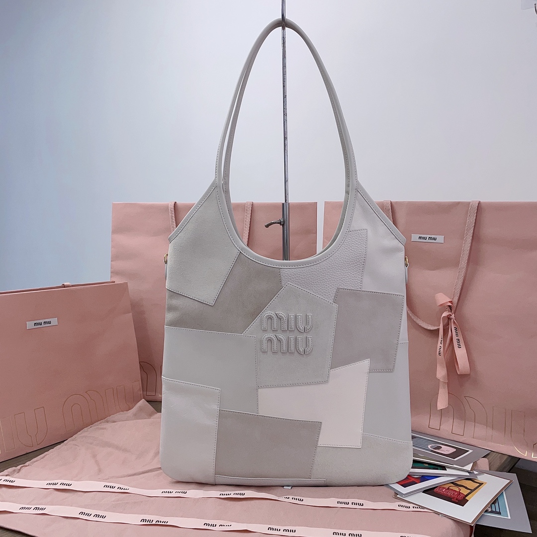 Miu Miu Chalk White Ivy Leather Patchwork Bag | Miu Miu
