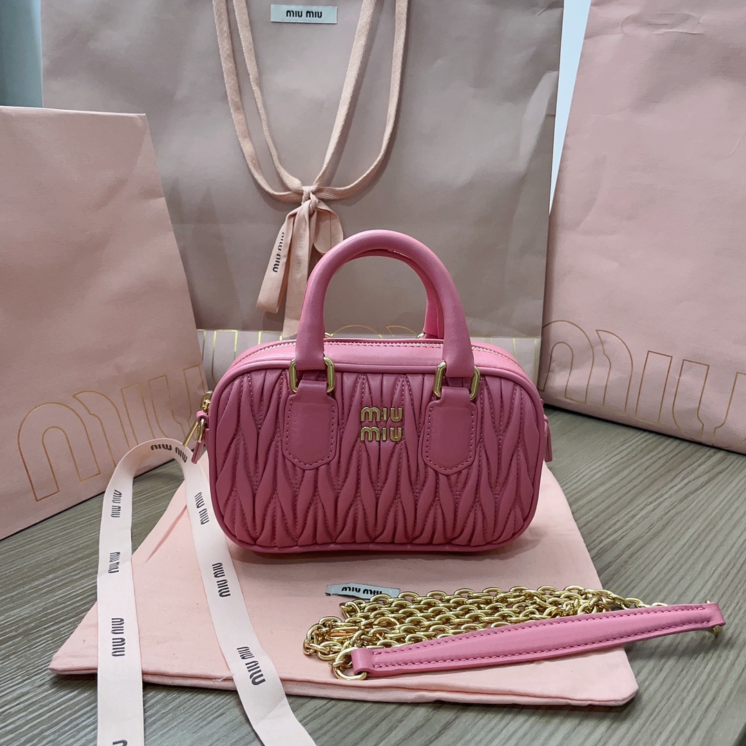 Miu Miu Pink Mini Crossbody Bag in Matelassé