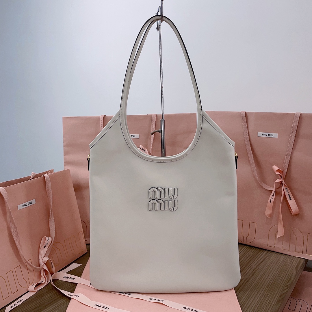 Miu Miu Chalk White Ivy Leather Bag | Miu Miu