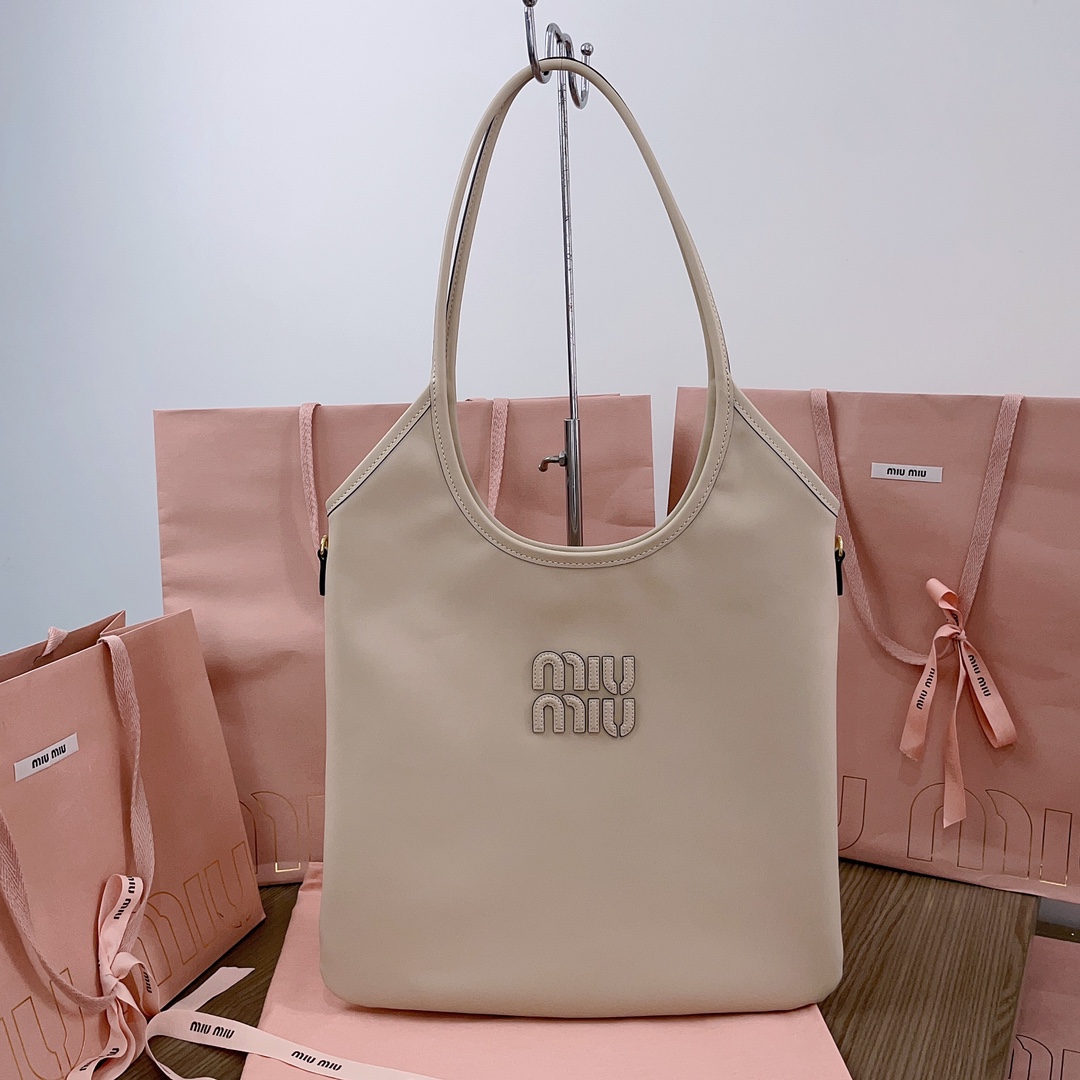 Miu Miu Sand Beige Ivy Leather Bag | Miu Miu