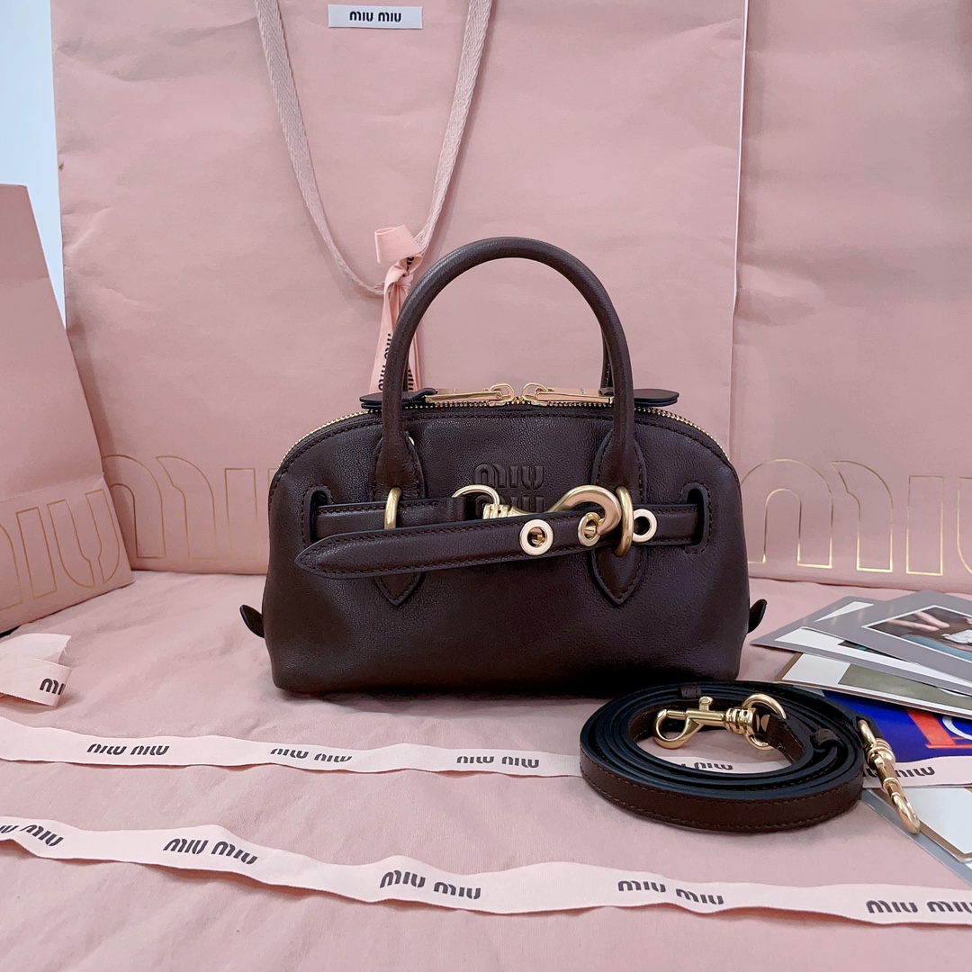 Miu Miu Nappa Aviator Trunk Handbag Radica in Leather