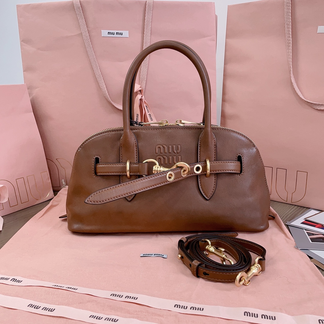 MIU MIU Nappa Aviator Small Aventure Bag Rovere brown 1614220