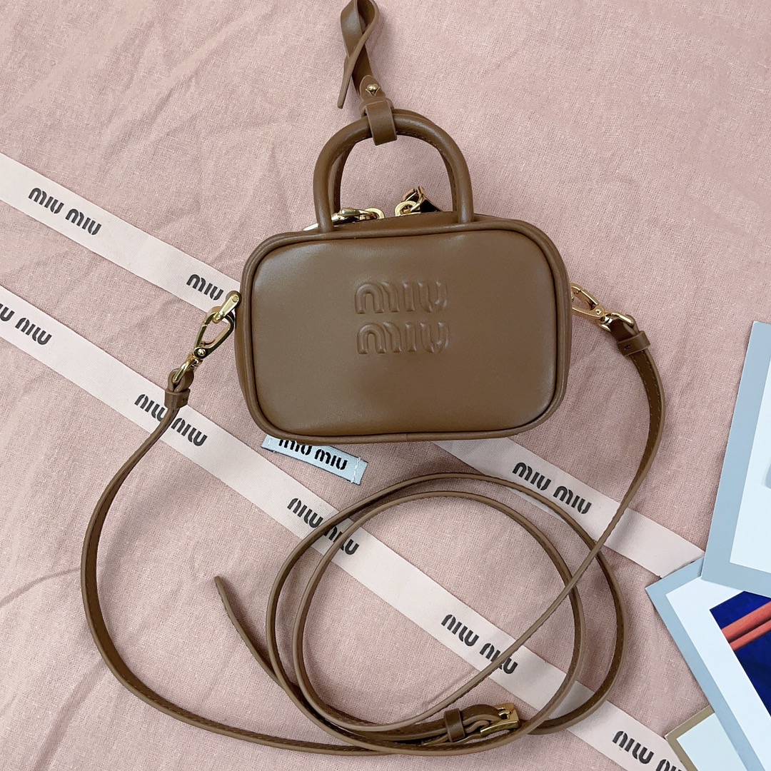 Miu Miu Beau leather micro bag – Brown Bag Accessories,