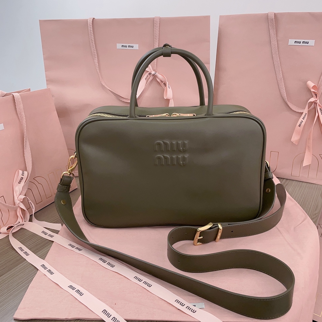 Miu Miu Suede Beau Shoulder Bag Green Miu Miu  04589