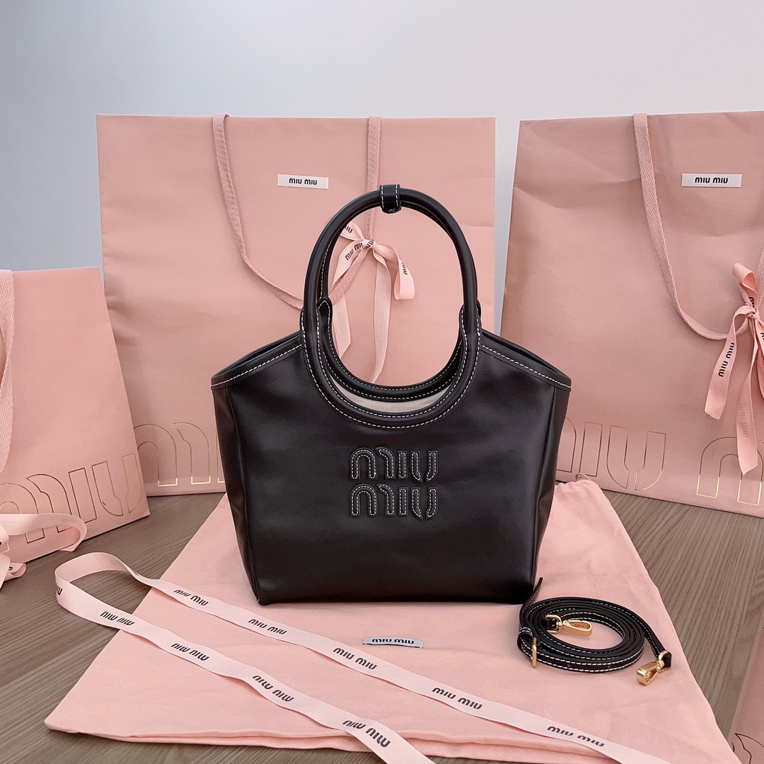 Miu Miu Ivy Leather Bag ‘Black’ – 5BA284 2DDJ F000