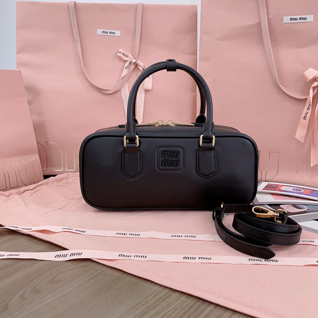 Miu Miu Women’s Compact Structured Shoulder Bag In black Miu Miu 05029