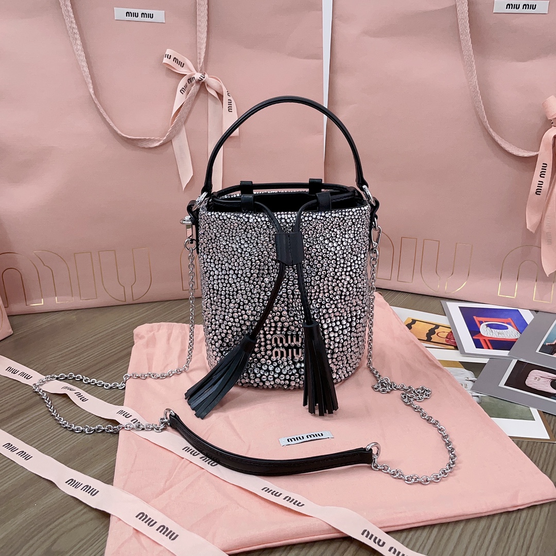 Miu Miu Raso Starlight Crystal Bucket Bag  Miu Miu 05259