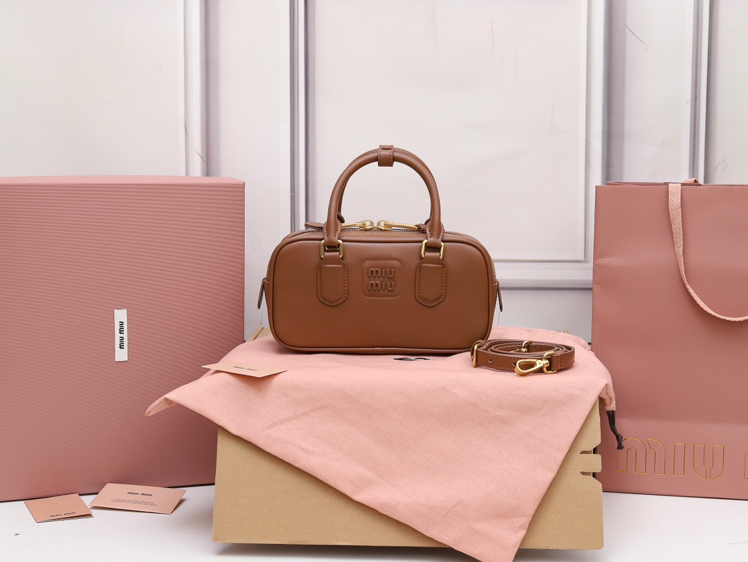 Miu Miu Cognac Arcadie Leather Mini-bag | Miu Miu