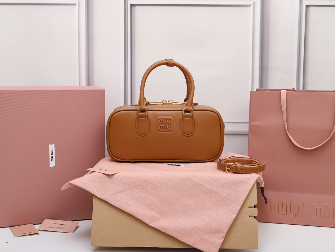 Miu Miu Cognac Arcadie Leather Mini-bag | Miu Miu
