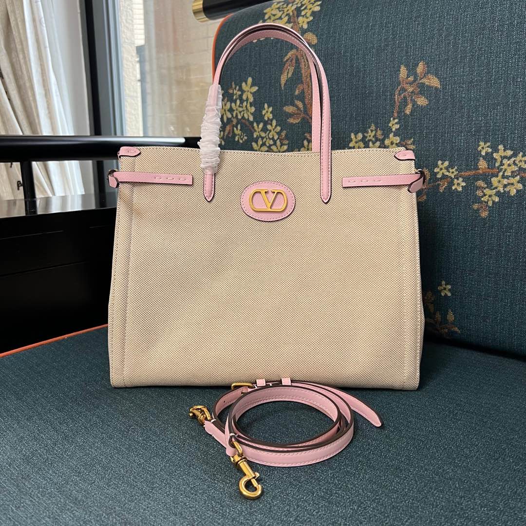 Valentino Valentino Garavani Antibes Medium Canvas Shopping Bag