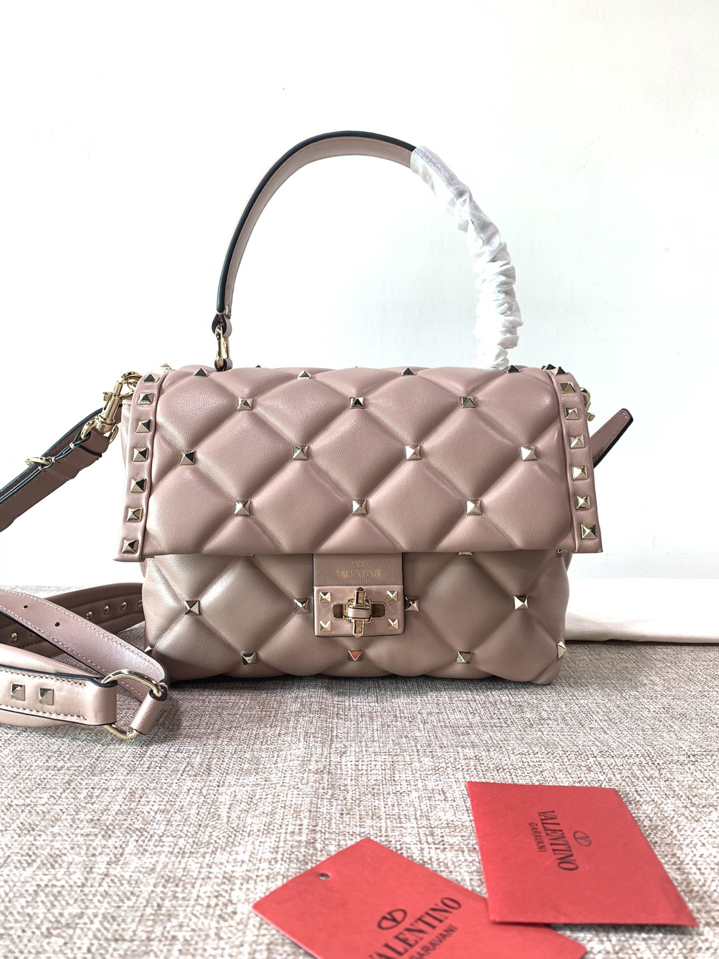 Valentino Candystud Leather Shoulder Bag – Pink Shoulder