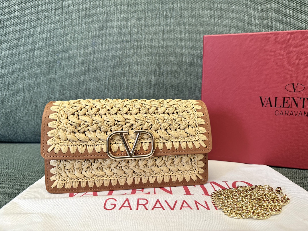 Valentino Valentino Garavani V Sling Small Top Handle Bag in Naturale &