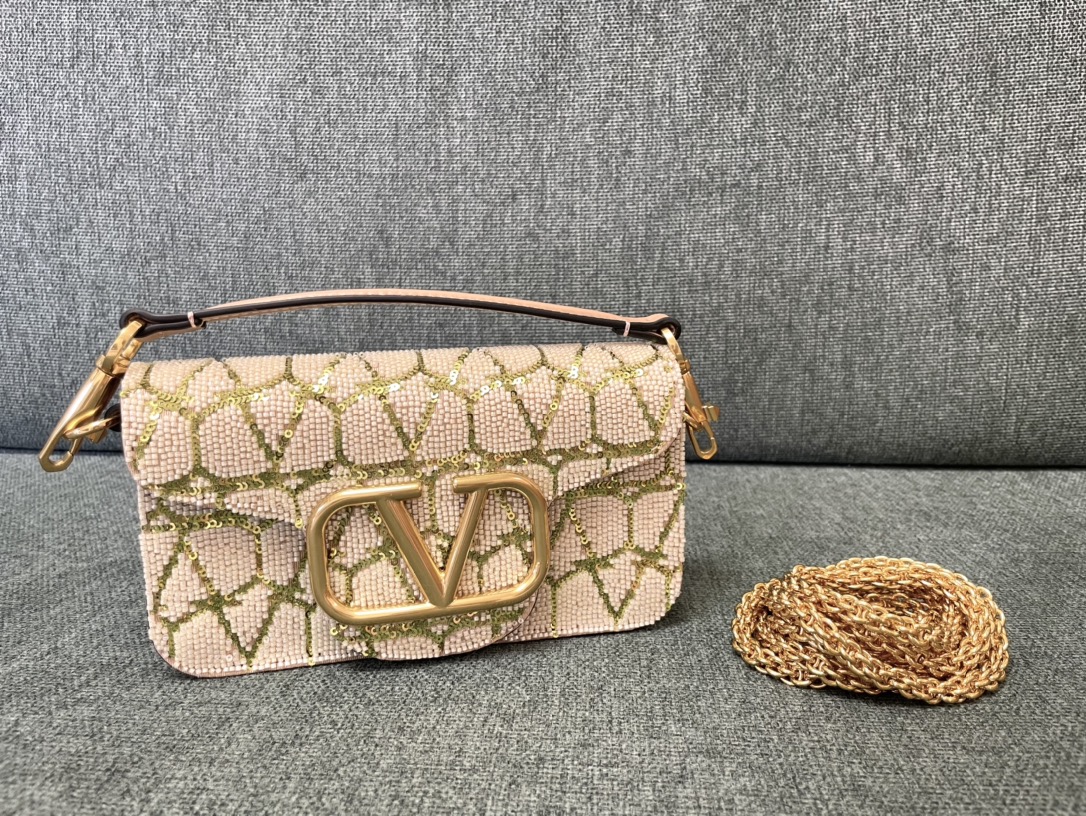 Valentino Dusty Pink Iconographe Canvas Loco Flap