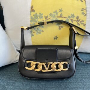 Valentino Garavani VLogo Leather Crossbody Bag | Black
