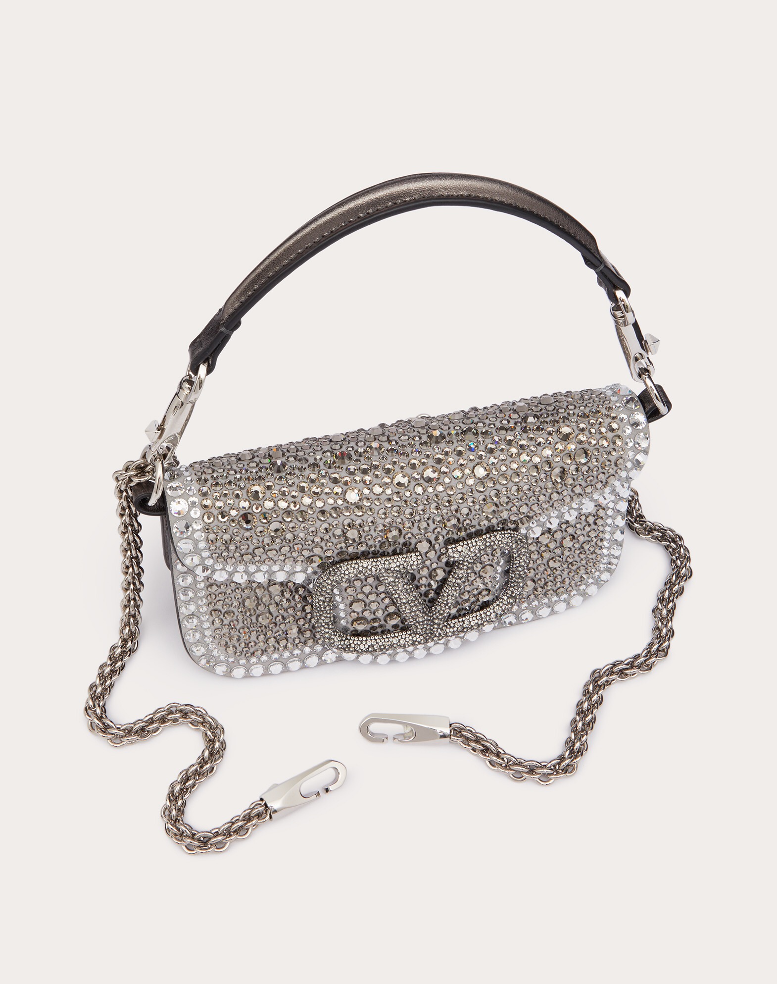 Valentino Small Valentino Garavani Locò Shoulder Bag With Rhinestone