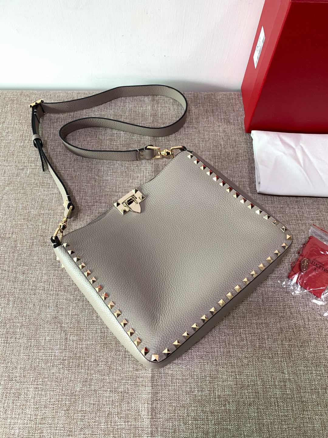 Valentino Rockstud Shoulder Bag – Grey Shoulder Bags,