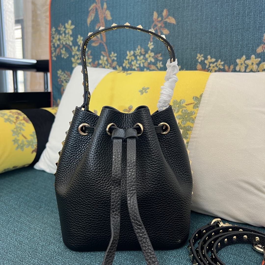 Valentino Garavani Rockstud Leather Bucket Bag