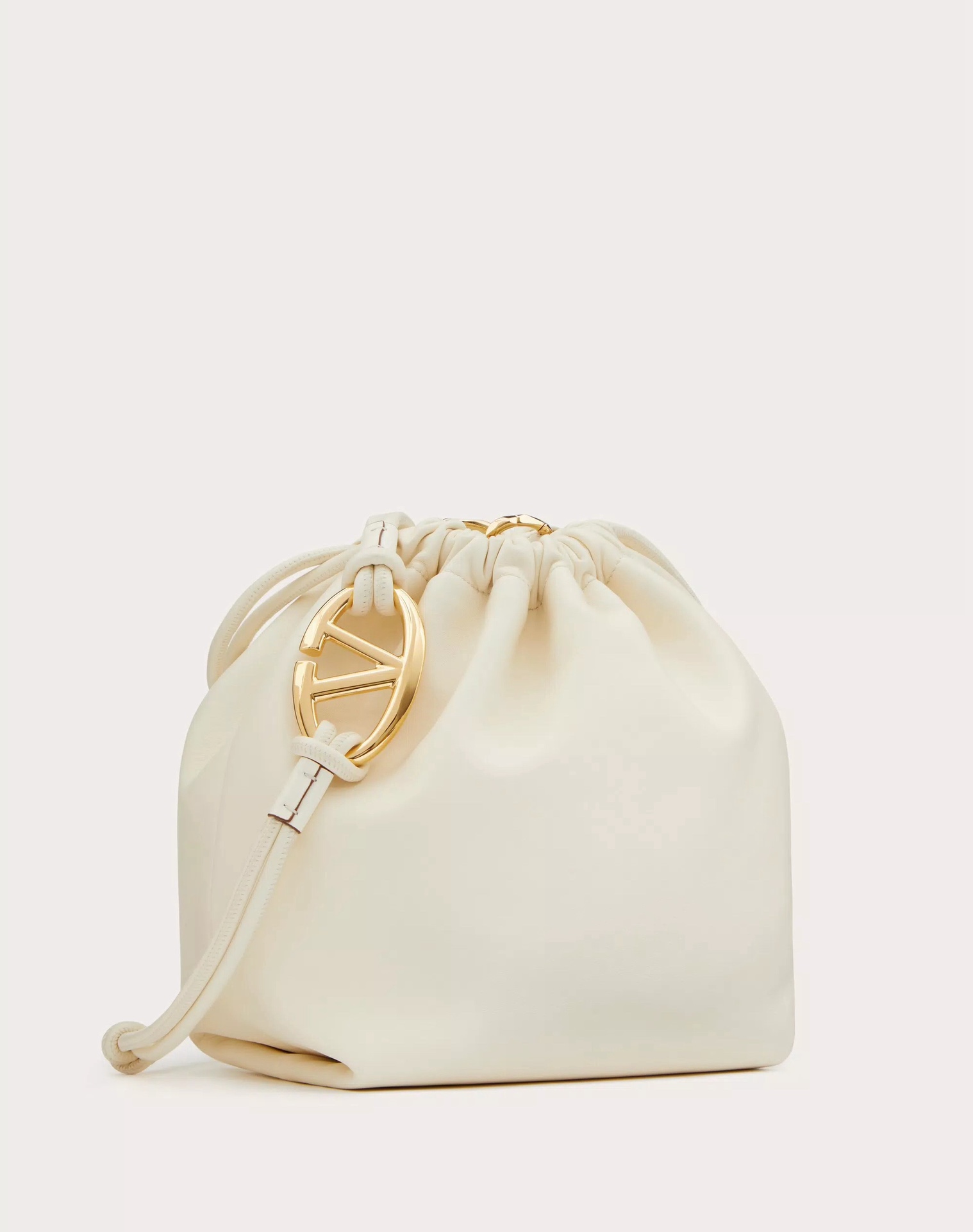 Valentino Garavani White VLogo Pouf Bucket Bag for Women
