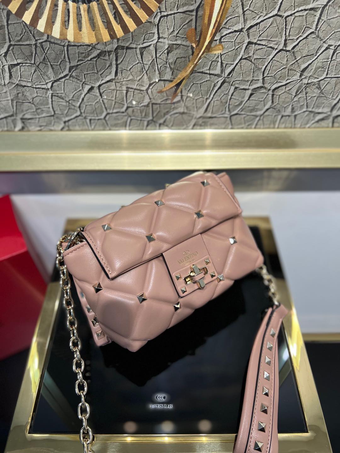 Valentino Candystud Leather Shoulder Bag – Pink Shoulder Bags, Handbags – VAL222388 |